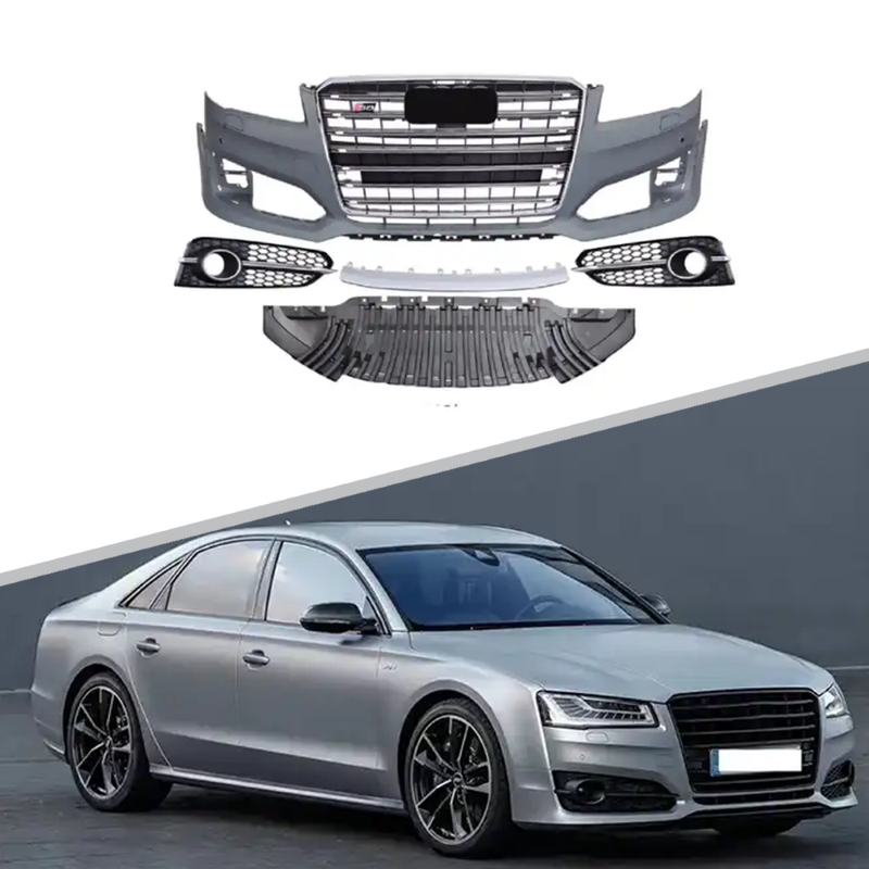 Car Craft Compatible With Audi A8 2015-2017 Upgraded Front Bumper Bodykit S8 Style With Grill Kt-ada8-003
