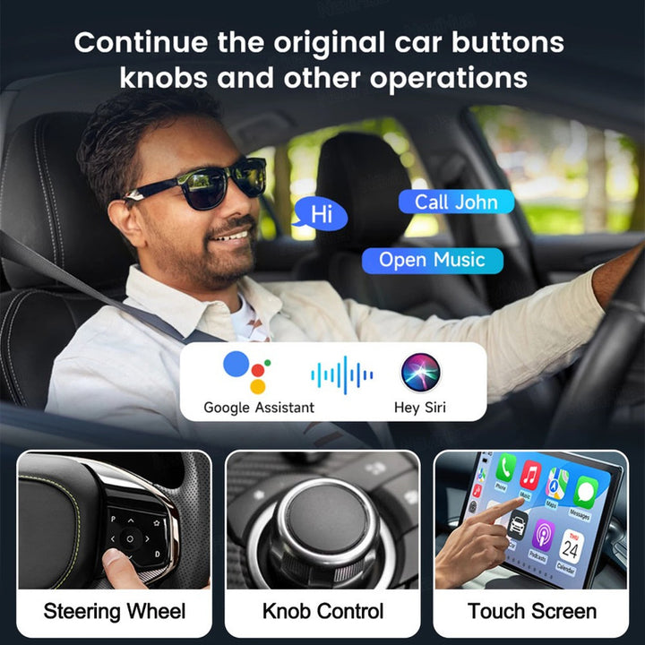 Car Craft Compatible With Bmw Mercedes Audi Porsch Jaguar Suzuki Toyota Android 15 Carplay Ai Box 8-core Android Auto Wireless Apple Carplay Split Screen Smart Streaming Tv Box Hdmi Player 8gb+256gb