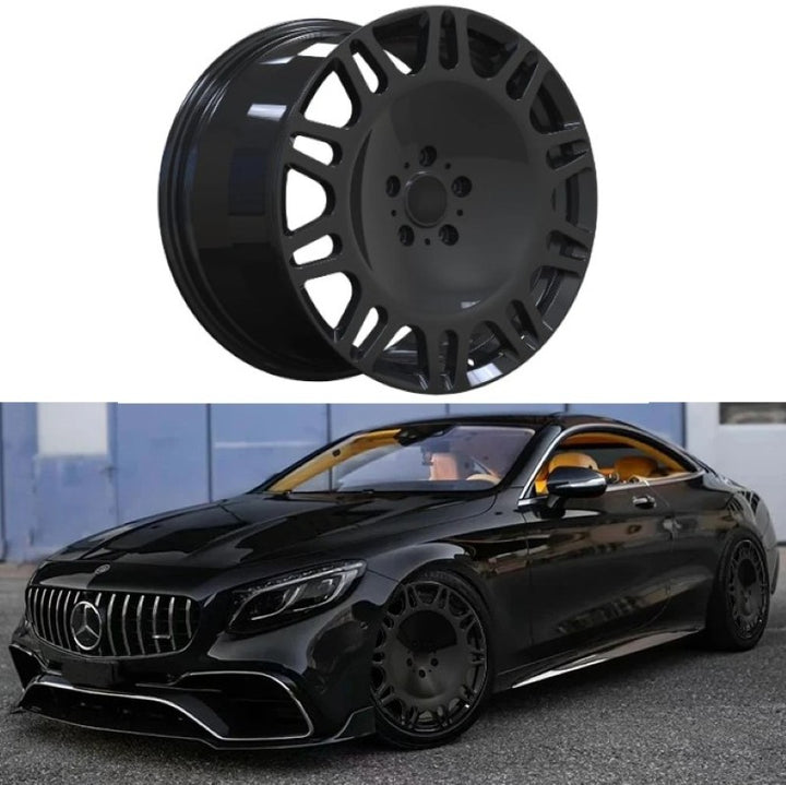 Car Craft Compatible With Mercedes A B C E S W177 W205 W206 W212 W213 W214 W221 W222 W223 W464 W463 W465 Gla W156 W247 Gle Gls W166 W167 Forged Alloy Wheel Macwheel Rim Maybach Style 21 Inch 1pc BLACK - CAR CRAFT INDIA