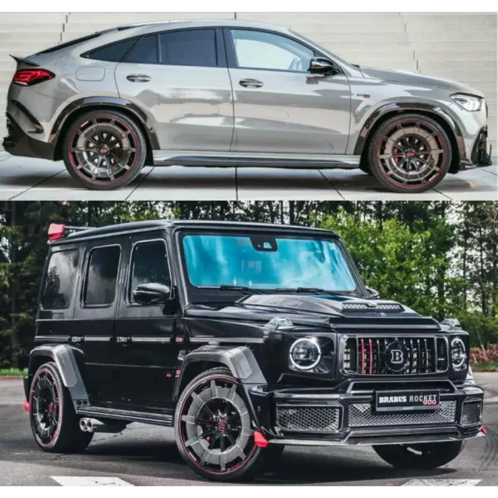 Car Craft Compatible With Mercedes G Class Glc Gle Gls G Wagon W464 W463 W465 W254 X254 W166 X166 W167 X167 Forged Alloy Wheel Macwheel Rim Brabus Bbs Style Front 22x10.5 Rear 22x11.5 Et Front 50 Rear 47 Pcd 5/112 Cb 66.6 22 Inch Real Dry Carbon Fiber