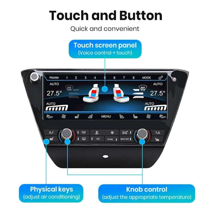 Car Craft Compatible With Bmw X1 F48 2016-2022 Lcd Display Air Conditioning Board Android Ac Panel Digital Touch Screen Climate Knobs Control 8.8 Inch CC-8489 - CAR CRAFT INDIA