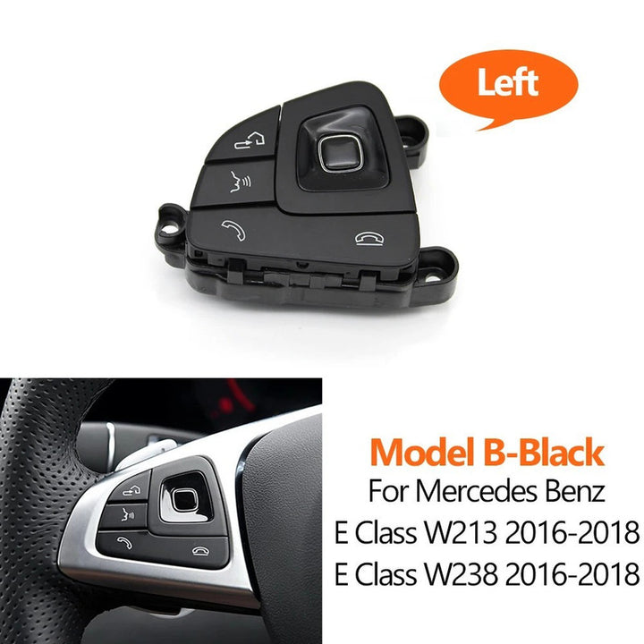 Car Craft Compatible With Mercedes Benz E Class W213 Sedan 2016-2018 E Class W238 Coupe Cabriolet 2016-2018 Car Steering Wheel Switch Control Button Cover 0999056400-a Left Black Assembly B CC-10647
