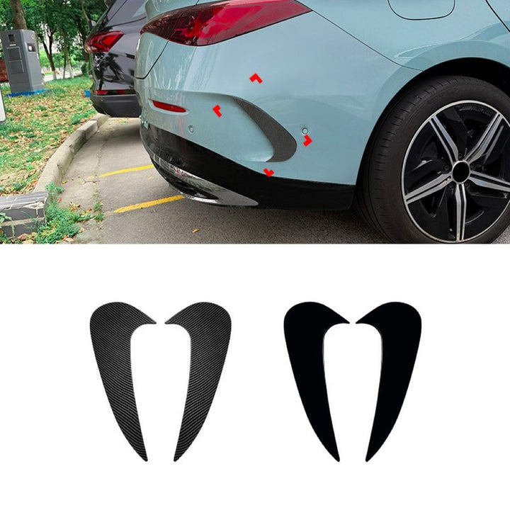 Car Craft Compatible With Mercedes Benz Cla C174 C178 2026+ Amg Line Rear Bumper Flag Vent  Splitter Skirt Trim Canard  Zst-1571 Cf Carbon Fiber Look Black CC-10947