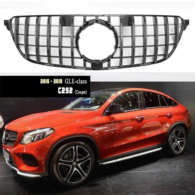 Car Craft Compatible With MERCEDES BENZ GLE COUPE W166 X166 C292 W292 2015-2019 FRONT AMG BUMPER SHOW GRILL  GTR SILVER - CAR CRAFT INDIA