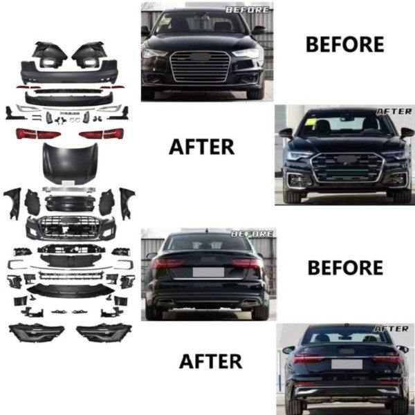 Car Craft Compatible With Audi A6 C7 2011-2018 Upgrade Facelift Convert To A6 C8 Pv 2023 Bodykit Bumper Headlight Taillight Hood Fender CC-6047 - CAR CRAFT INDIA