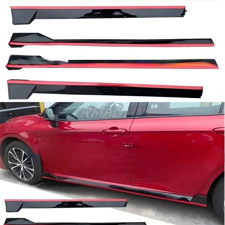 Car Craft Compatible With Toyota Camry 2018-2022 Side Skirt Splitter Trim Running Board Glossy Black