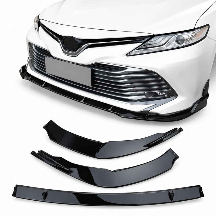 Car Craft Compatible With Toyota Camry 2018-2020 Front Bumper Lip Skirt Trim Carbon Fiber Look