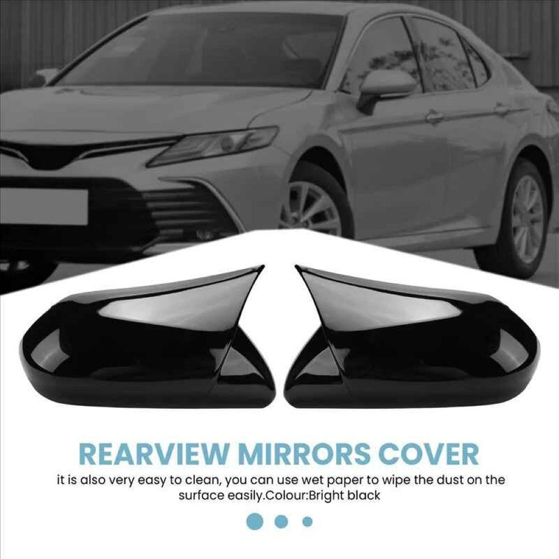 Car Craft Compatible With Toyota Camry 2018‑2025 Le Se Xle Xse Side Rear View Case Wing Cap Shell Housing Mirror Covers 3m Tape Pasting Style Carbon Fiber Look Model A CC-11525