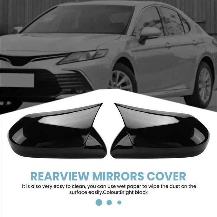 Car Craft Compatible With Toyota Camry 2018‑2025 Le Se Xle Xse Side Rear View Case Wing Cap Shell Housing Mirror Covers 3m Tape Pasting Style Carbon Fiber Look Model A CC-11525