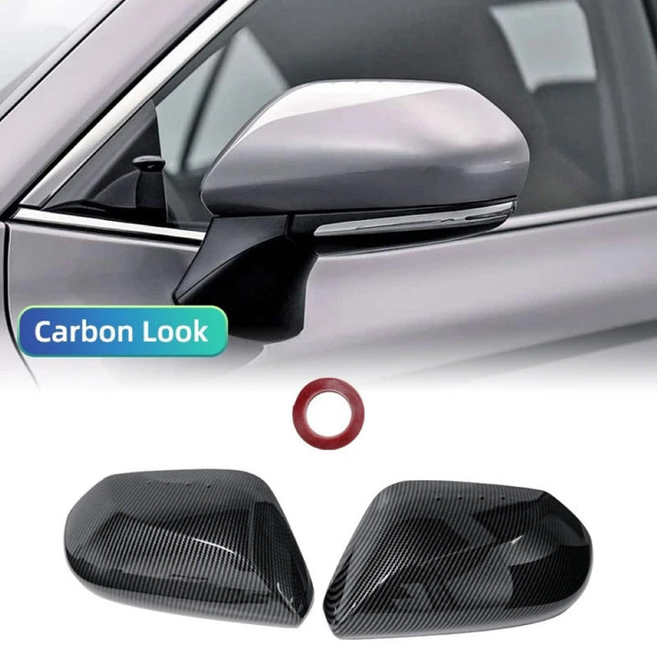 Car Craft Compatible With Toyota Camry 2018‑2025 Le Se Xle Xse Side Rear View Case Wing Cap Shell Housing Mirror Covers 3m Tape Pasting Style Carbon Fiber Look Model B CC-11527