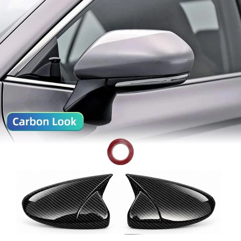 Car Craft Compatible With Toyota Camry 2018‑2025 Le Se Xle Xse Side Rear View Case Wing Cap Shell Housing Mirror Covers 3m Tape Pasting Style Carbon Fiber Look Model C CC-11529