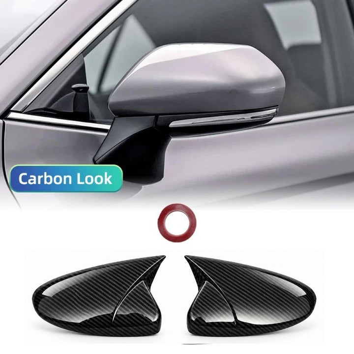 Car Craft Compatible With Toyota Camry 2018‑2025 Le Se Xle Xse Side Rear View Case Wing Cap Shell Housing Mirror Covers 3m Tape Pasting Style Carbon Fiber Look Model C CC-11529