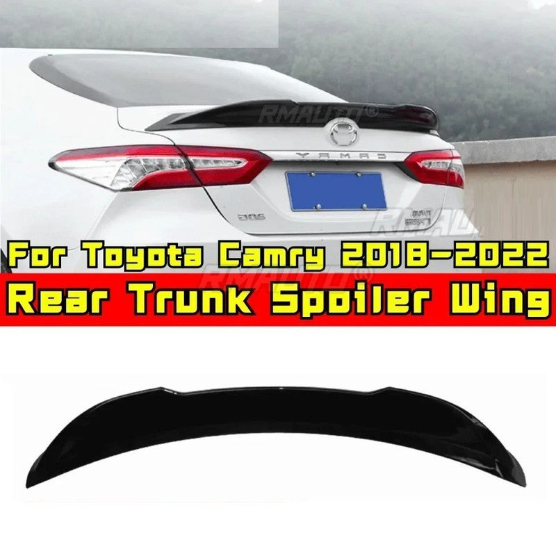 Car Craft Compatible With Toyota Camry 2018-2022 Rear Trunk Wing Boot Lip Wing Spoiler Trd Style Carbon Black