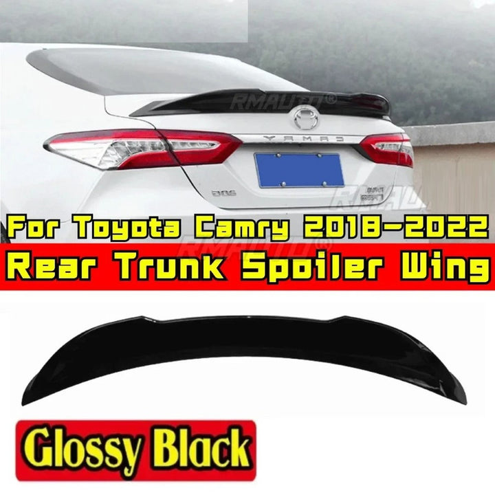 Car Craft Compatible With Toyota Camry 2018-2022 Rear Trunk Wing Boot Lip Wing Spoiler Trd Style Glossy Black