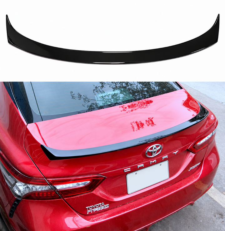 Car Craft Compatible With Toyota Camry 2018-2022 Rear Trunk Wing Boot Lip Wing Roof Spoiler Oem Style Glossy Black