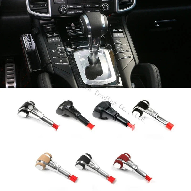 Car Craft Compatible With Porsche Cayenne 958 92a 2011-2017 Suede Leather Interior Shifter Gear Shift Knob Lever Kit Red Brown