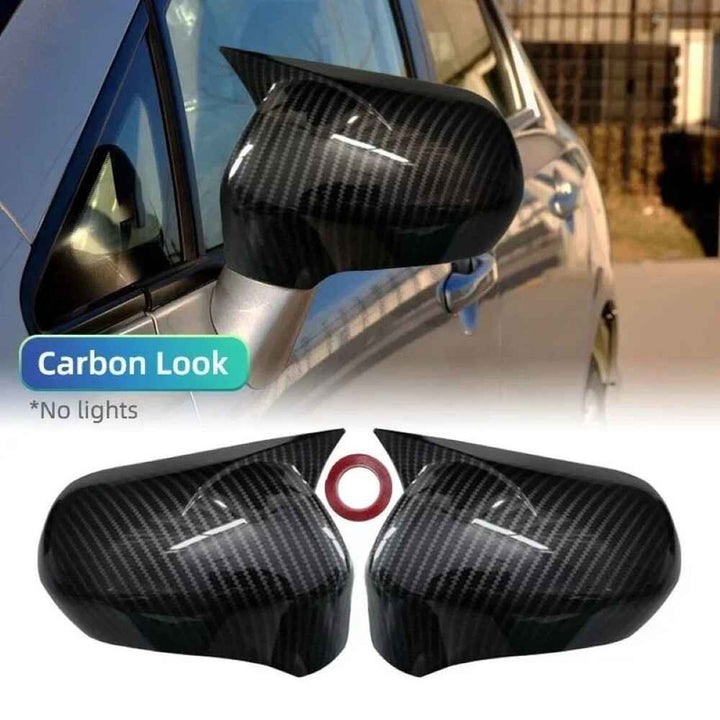 Car Craft Compatible With Honda Civic 2005-2011 Side Rear View Case Wing Cap Shell Housing Mirror Covers 3m Tape Pasting Style Without Mirror Light Carbon Fiber Look CC-11531