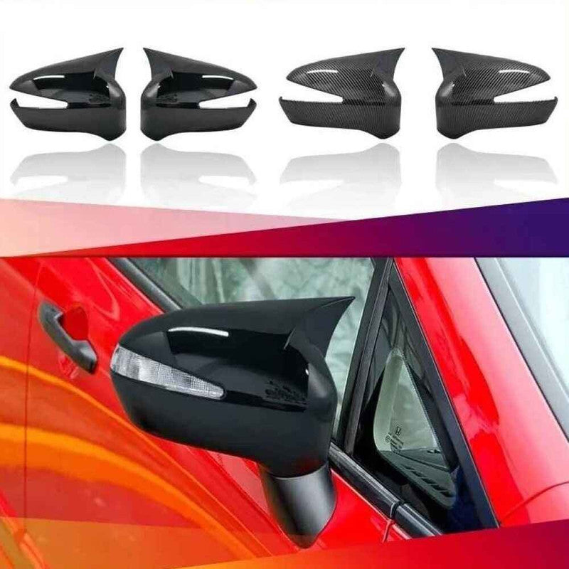 Car Craft Compatible With Honda Civic 2005-2011 Side Rear View Case Wing Cap Shell Housing Mirror Covers 3m Tape Pasting Style With Mirror Light Carbon Fiber Look CC-11532