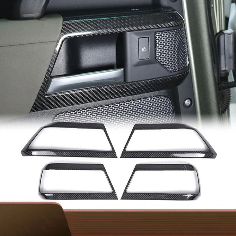 Car Craft Compatible With Range Land Rover Defender 90 110 130 L663 Lr129997 2020+ Car Interior Inner Pull Door Handle Trim Speaker Grill Cover Frame Trim Carbon Fiber Look - CAR CRAFT INDIA