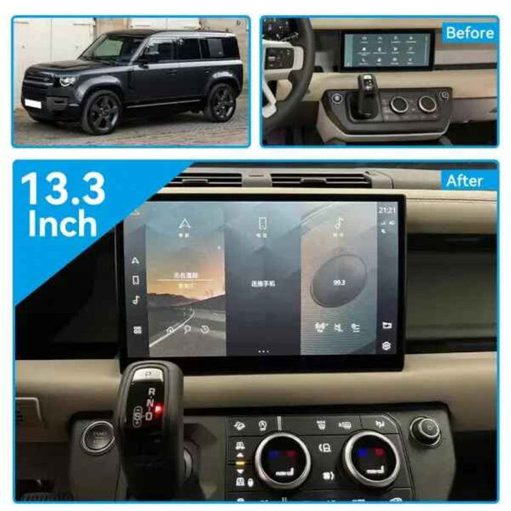 Car Craft Compatible With Range Land Rover Defender 90 110 130 L663 2020-2024 Android Multimedia Infotainment Touchscreen Touch Dvd Player Wireless Carplay Android Auto 4gb +64gb 13.3 Inch