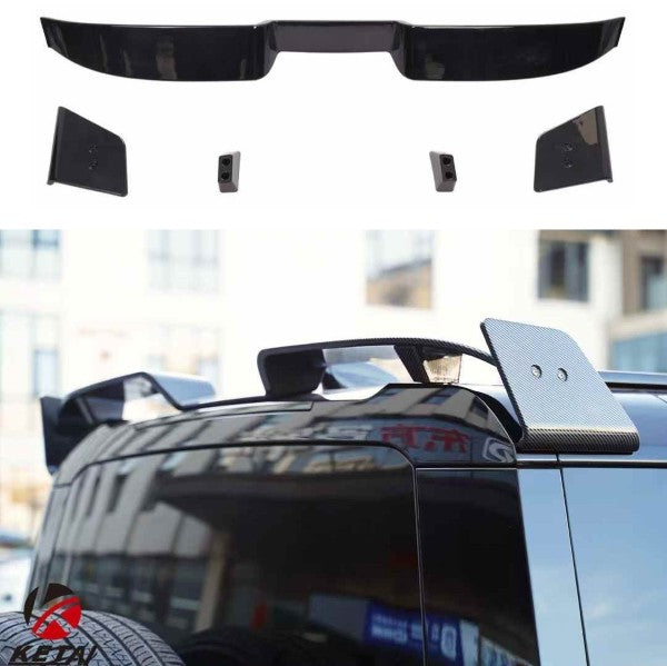 Car Craft Compatible With Land Range Rover Defender 90 110 130 2020-2026 L663 Rear Trunk Roof Wing Spoiler Lip Splitter Rock Ms Style Kt Design Carbon Fiber Look - CAR CRAFT INDIA