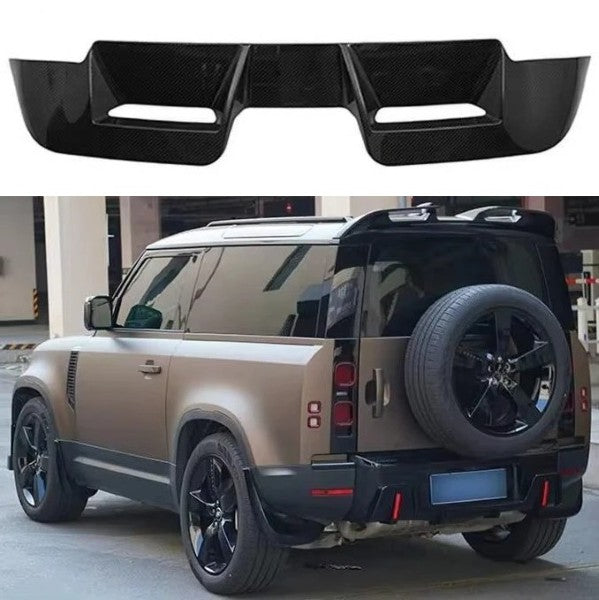 Car Craft Compatible With Land Range Rover Defender 90 110 130 2020-2026 L663 Rear Trunk Roof Wing Spoiler Lip Splitter Rock Style Kt Design Glossy Black - CAR CRAFT INDIA