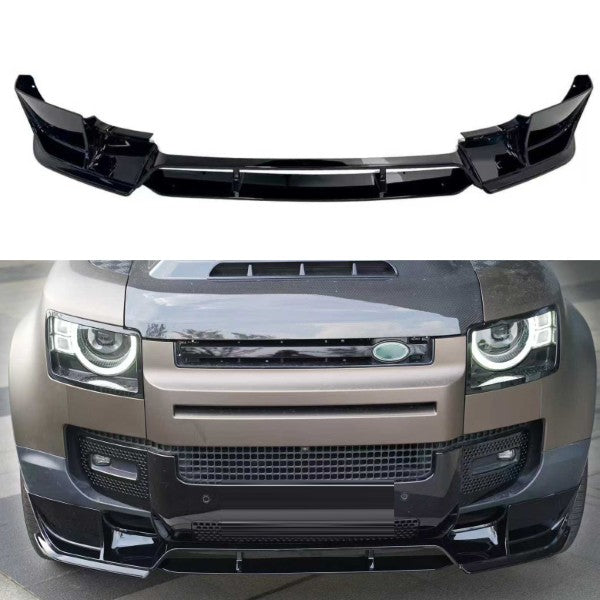 Car Craft Compatible With Land Range Rover Defender 90 110 130 2020-2026 L663 Front Bumper Lip Splitter Skirts Vent Kt Rock Design Ms Style Glossy Black - CAR CRAFT INDIA