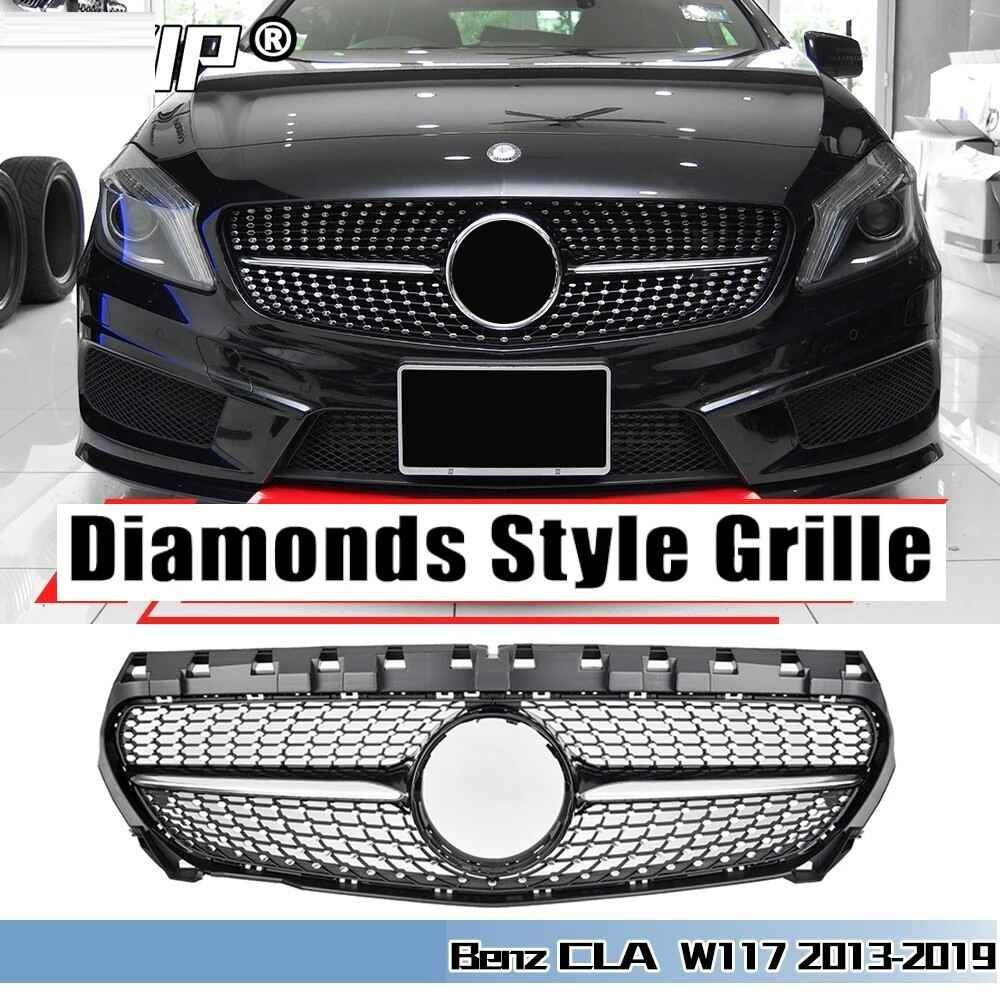 Car Craft Compatible With Mercedes Benz Cla Class W117 C117 X117 2013-2019 Upgrade Front Bumper Cla45 Amg Show Grill Diamond Black CC-1748