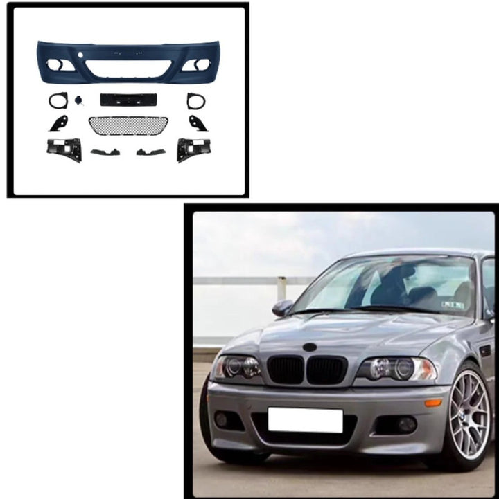 Car Craft Compatible With Bmw 3 Series E46 Sedan 1998-2004 Upgrade Facelift Convert To M3 M Sport Mt M Tech Front Bumper Bodykit Body Kit For 4 Door Car Gc E46-006