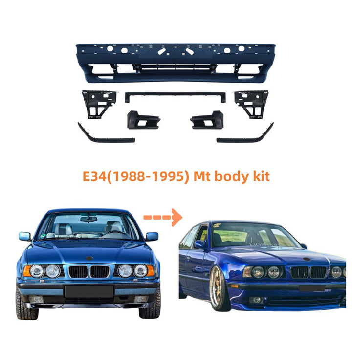 Car Craft Compatible With Bmw 5 Series E34 1988-1995 Upgrade Facelift Convert To M5 Mt M Tech M Sport Front Bumper Bodykit Body Kit Gc E34-001