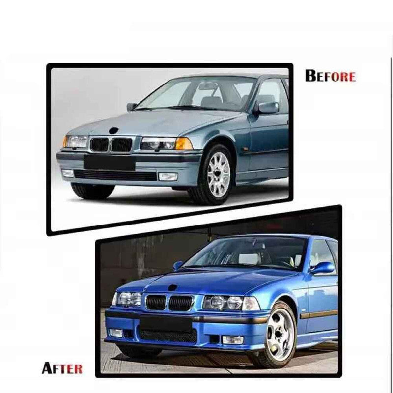 Car Craft Compatible With Bmw 3 Series E36 1990-1998 Upgrade Facelift Convert To E36 M3 M Sport Bodykit Front Rear Bumper Diffuser Side Skirt Grill CC-9658