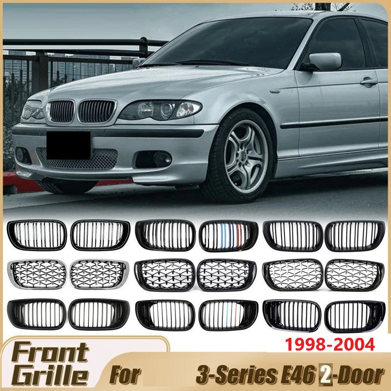 Car Craft Compatible With Bmw 3 Series E46 1998-2004 Upgrade Front Bumper Show Grill Carbon Fiber Look 2 Door - CAR CRAFT INDIA