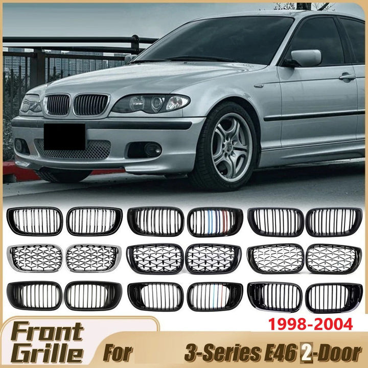 Car Craft Compatible With Bmw 3 Series E46 1998-2004 Upgrade Front Bumper Show Grill Carbon Fiber Look 2 Door - CAR CRAFT INDIA