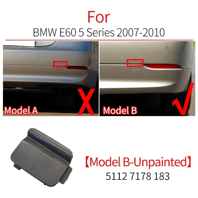 Car Craft Compatible With Bmw 5 Series E60 Lci 2006-2010 Rear Bumper Trailer Tow Towing Hook Hole Cover 51127178183 Unpainted Model B - CAR CRAFT INDIA