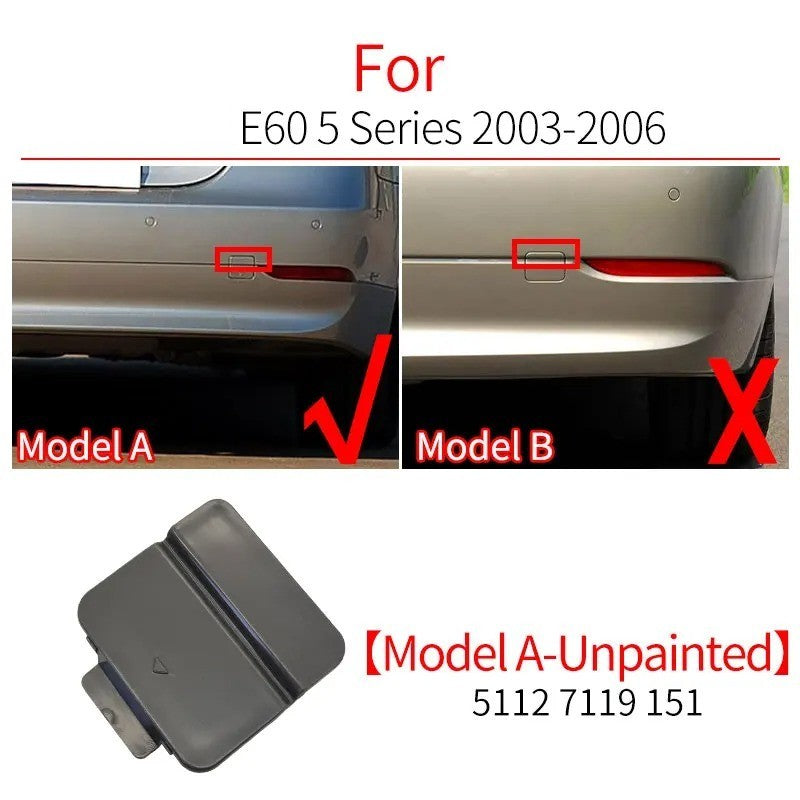 Car Craft Compatible With Bmw 5 Series E60 2001-2005 Rear Bumper Trailer Tow Towing Hook Hole Cover Usa 51127119151 Unpainted Model A - CAR CRAFT INDIA