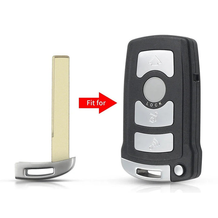 Car Craft Compatible With Bmw 7 Series E65 E66 2001-2008 Key Cover Case Physical Key Blade Silver Bm-ks-23