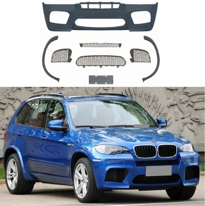 Car Craft Compatible With Bmw X5 E70 2010-2013 Front Bumper Upgrade Convert To M Sport Mp M Performance M Sport X5m Bodykit Wheel Arch E70-002 Gc