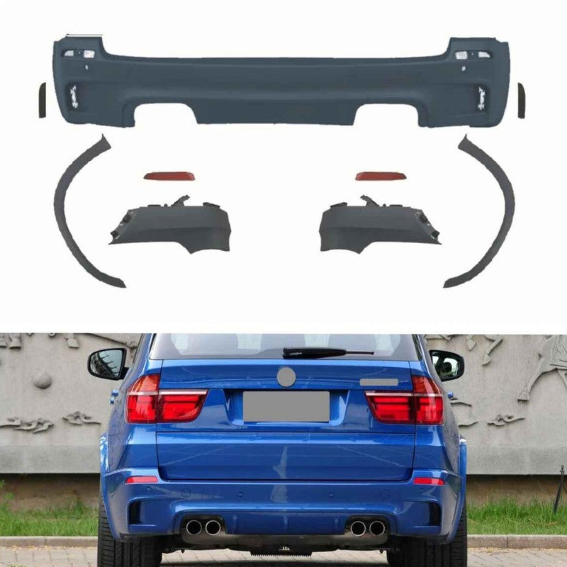 Car Craft Compatible With Bmw X5 E70 2010-2013 Rear Bumper Upgrade Convert To M Sport Mp M Performance M Sport X5m Bodykit Wheel Arch E70-003 Gc