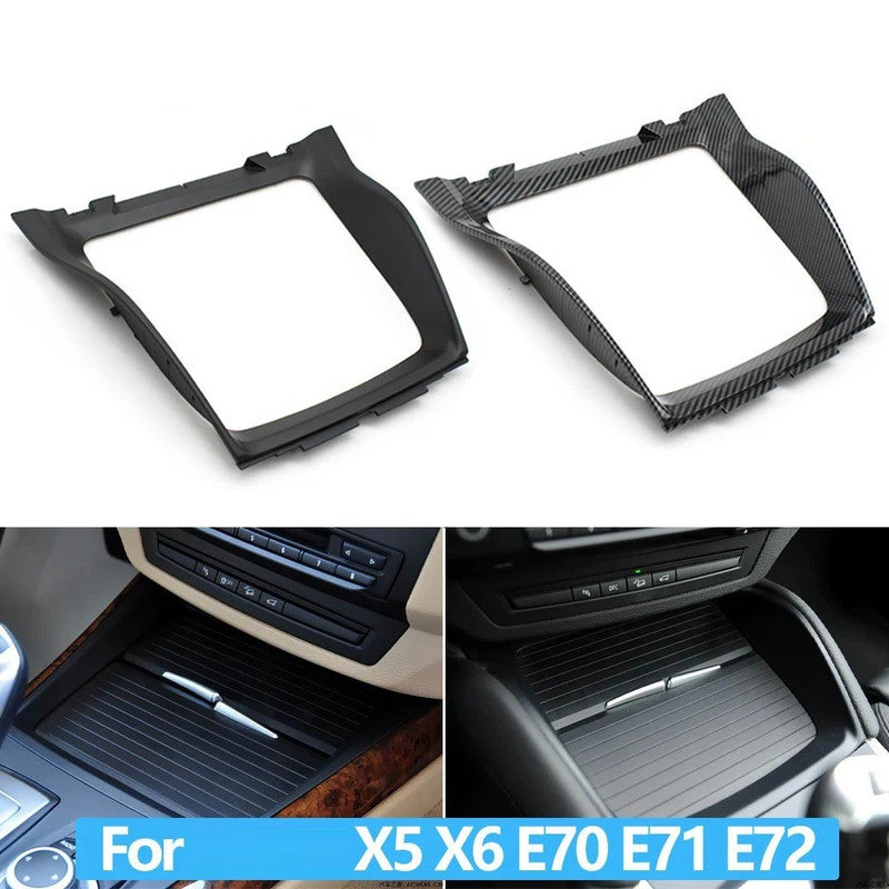 Car Craft Compatible With Bmw X5 E70 2008-2013 X6 E71 E72 2008-2014 Front Center Console Water Cup Drink Holder Decorative Cover Panel Bezel 51166956756 Black - CAR CRAFT INDIA