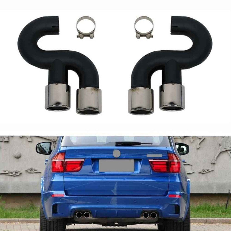 Car Craft Compatible With Bmw X5 E70 2007-2013 Exhaust Tips Tail Pipe Midpipe Muffler With Clamp E70-005 Gc