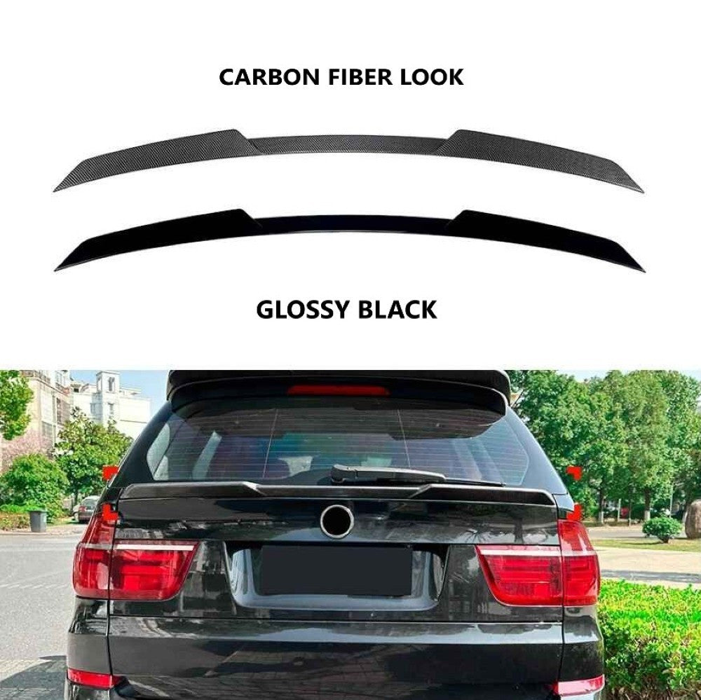 Car Craft Compatible With Bmw X5 E70 2008-2013 Trunk Roof Wing Lip Boot Rear Spoiler Zst-1120 Cf Carbon Fiber Look - CAR CRAFT INDIA