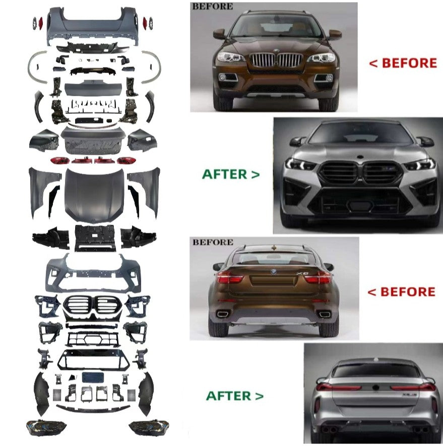 Car Craft Compatible With Bmw X6 E71 2006-2013 To G06 Lci X6m F96 Upgrade Facelift Conversion Bodykit Bumper Headlight Taillight Hood Side Skirts CC-6613 - CAR CRAFT INDIA