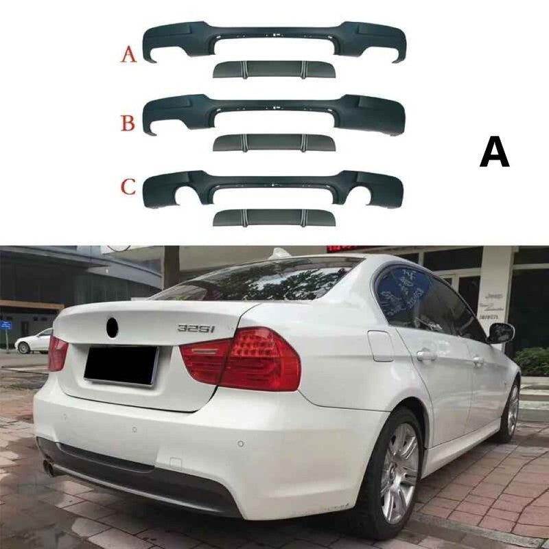 Car Craft Compatible With Bmw 3 Series E90 Lci 2005-2012 Rear Mt M Tech Bumper After Rear Lip Diffuser Style A 00-00 - CAR CRAFT INDIA