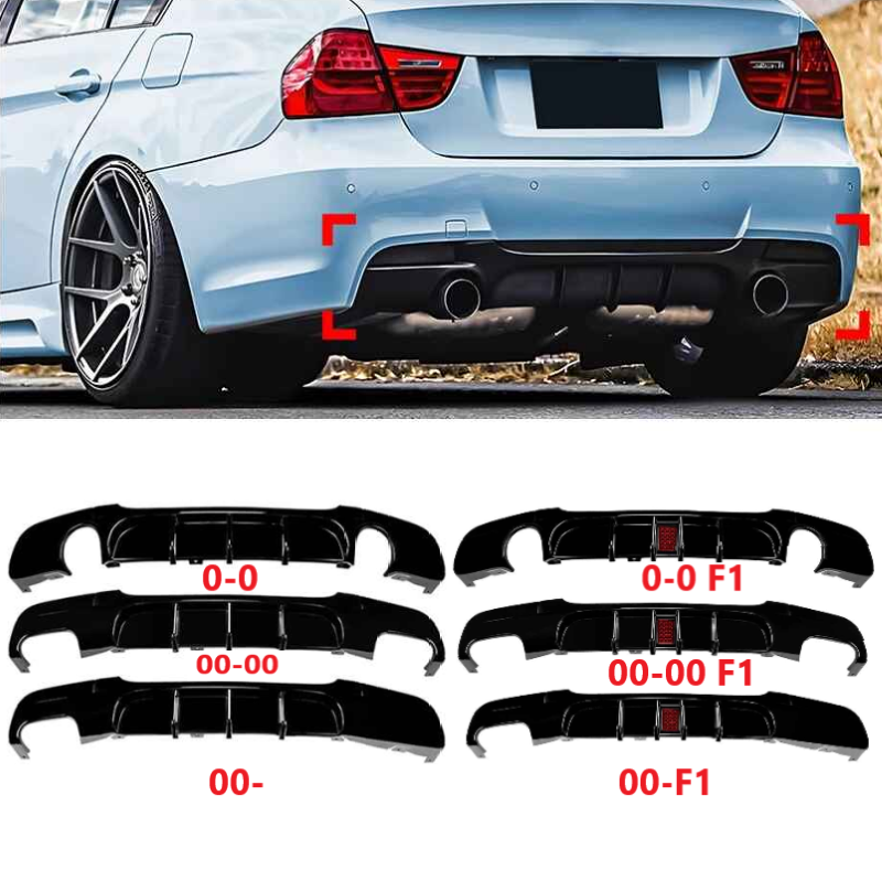 Car Craft Compatible With Bmw 3 Series E90 2008-2012 M Sport M3 M4 Rear Bumper Lip Splitter Diffuser Skirts 00-00 Carbon Fiber Look Zst-1286 00-00 Cf Carbon Fiber Look - CAR CRAFT INDIA