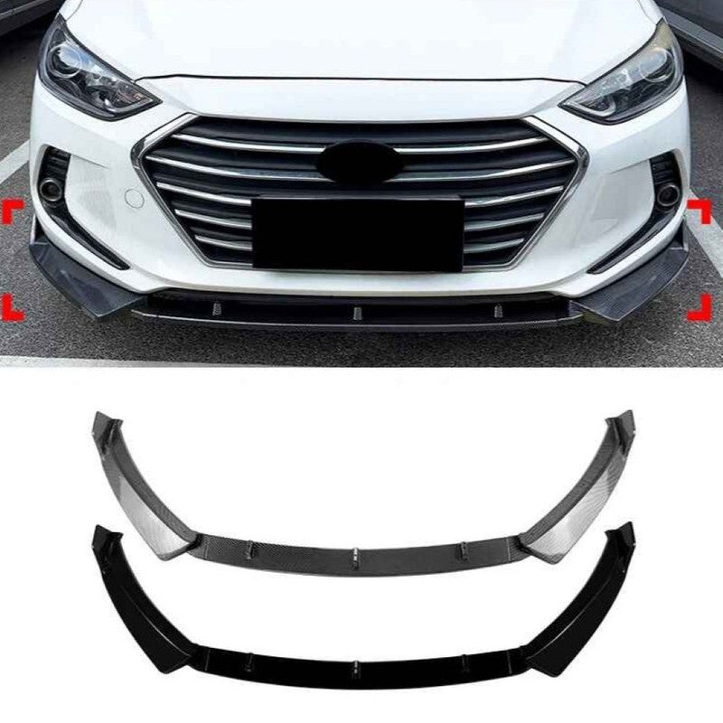 Car Craft Compatible With Hyundai Elantra Mk6 2015-2020 Front Bumper Lip Skirt Trim Carbon Fiber Look Zst-1712 Cf CC-11486