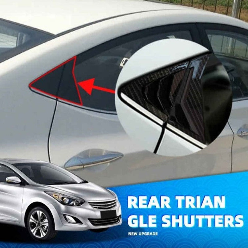 Car Craft Compatible With Hyundai Elantra Avante Sedan 2011-2015 Car Rear Window Shutter Cover Louver Side Vent Trim Triangle Carbon Fiber Look