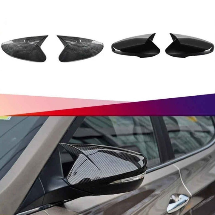 Car Craft Compatible With Hyundai Elantra 2012-2016 Rear View Case Wing Cap Shell Housing Mirror Covers 3m Tape Pasting Style Carbon Fiber Look