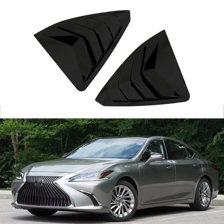 Car Craft Compatible With Lexus Es 200 260 300h 2018-2023 Car Rear Window Shutter Cover Louver Side Vent Trim Triangle Glossy Black