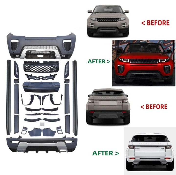 Car Craft Compatible With Land Range Rover Rr Evoque 2010-2015 Upgrade Facelift Conver To 2017 Evoque Dynamic Bodykit Bumper Side Skirts Grill - CAR CRAFT INDIA