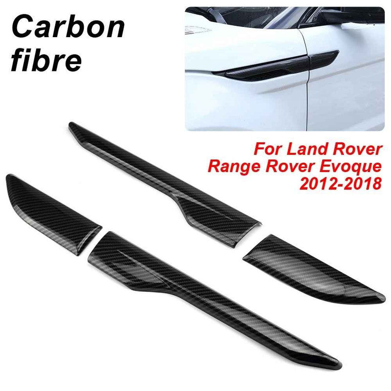 Car Craft Compatible With Land Rover Range Rover Evoque 2012-2018 Fender Side Air Vent Outlet Cover Trim Decorative Set Carbon Fiber Look - CAR CRAFT INDIA